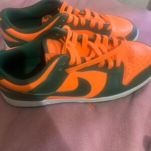 Nike Dunk Low Bright Orange and Green Shoes